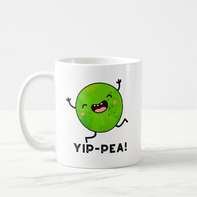 Caneca De Café Yip-pea Happy Pea Pun (Esquerda)