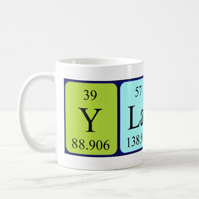 Caneca De Café Ylann periódico mesa name mug (Esquerda)