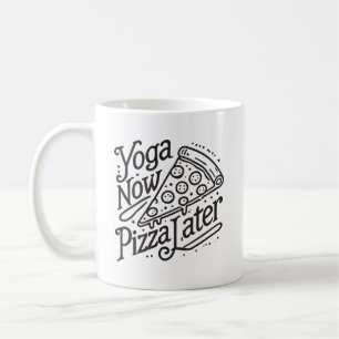 Caneca De Café Yoga Agora Pizza Depois - Malhação Engraçada
