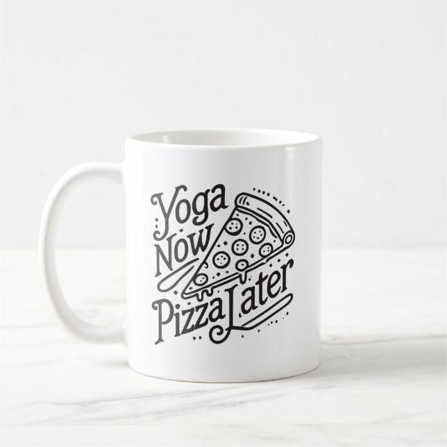 Caneca De Café Yoga Agora Pizza Depois - Malhação Engraçada (Esquerda)