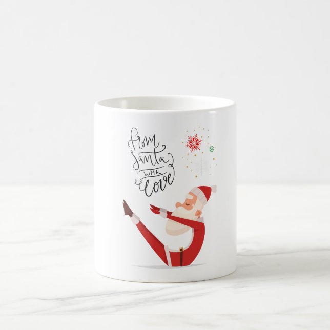 Caneca De Café Yoga Christmas Papai Noel posiciona Yoga (Centro)