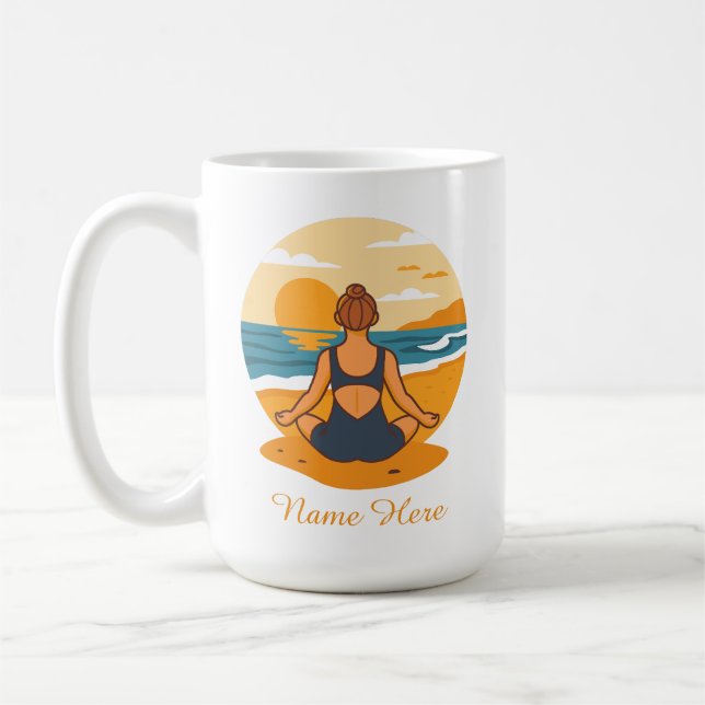 Caneca De Café Yoga de Mindfulness Personalizado (Esquerda)