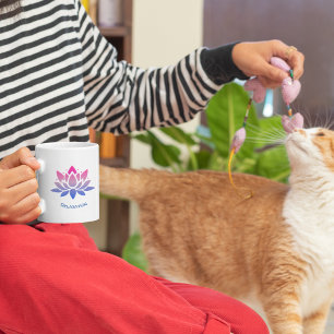Caneca De Café Yoga de texto personalizado de flor de Lotus