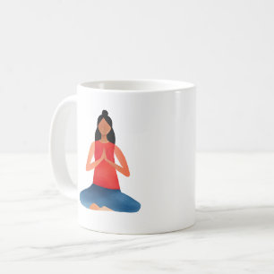 Caneca De Café Yoga Girl Meditation Namaste