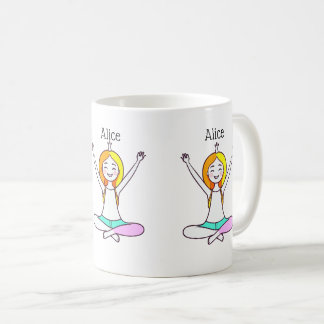 Caneca De Café Yoga Girl Personalizada