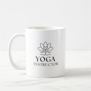 Caneca De Café Yoga Instrutor Minimalist Lotus