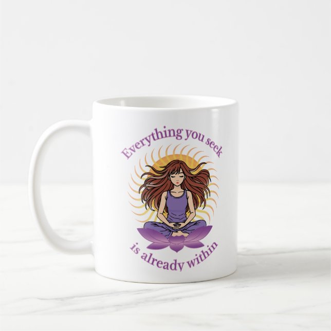 Caneca De Café Yoga Mug – Spiritual Gift for Women, Calm Vibes (Esquerda)