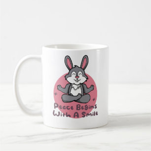 Caneca De Café Yoga, pratica coelho engraçado do Kawaii, coloca u