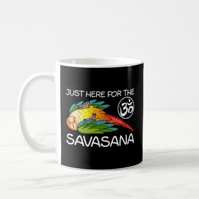 Caneca De Café Yoga Savasana Parrot Green Cheek Pineapple Conure (Esquerda)