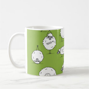 Caneca De Café Yoga Sheep: Brincadeira Com O Esboço.
