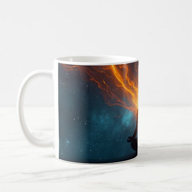 Caneca De Café Yoga Silhouette Coffee Mug - Spiritual Art & Mindf (Esquerda)