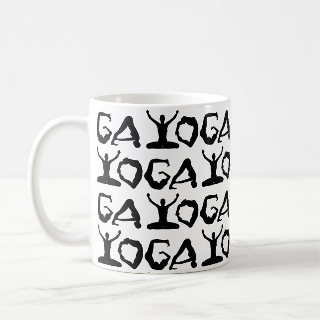 Caneca De Café Yoga Silhouettes (Esquerda)