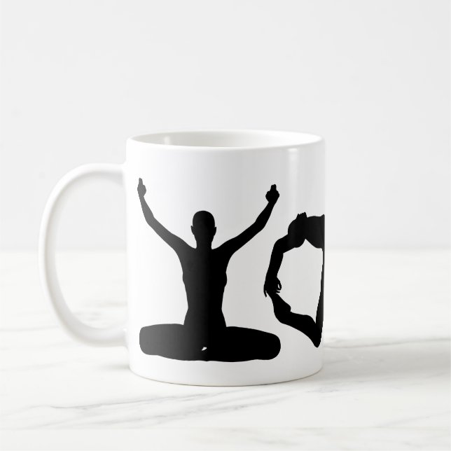 Caneca De Café Yoga Silhouettes (Esquerda)
