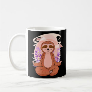 Caneca De Café Yoga Sloth Ppreguiçoso Fazendo Meditação Lúcia Yog