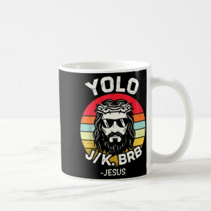 Caneca De Café Yolo jk brb jesus páscoa dia engraçado ressurreiçã