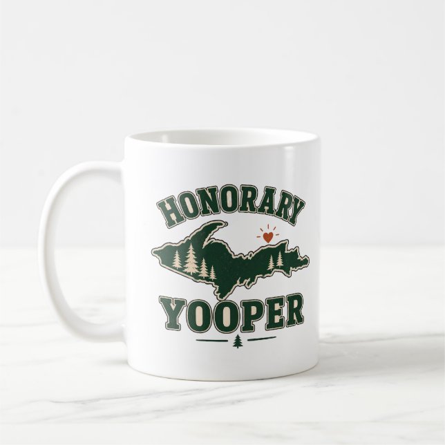 Caneca De Café Yooper Honorário - Península Superior de Michigan (Esquerda)