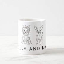 Yorkie & Chihuahua Minimalista Nome Personalizado 