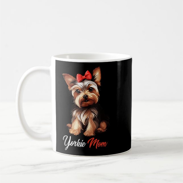 Caneca De Café Yorkie Mãe Yorkshire Terrier Dog Lover Mãe da (Esquerda)