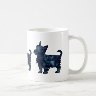 Caneca De Café Yorkie Terrier Black Watercolor Silhouette