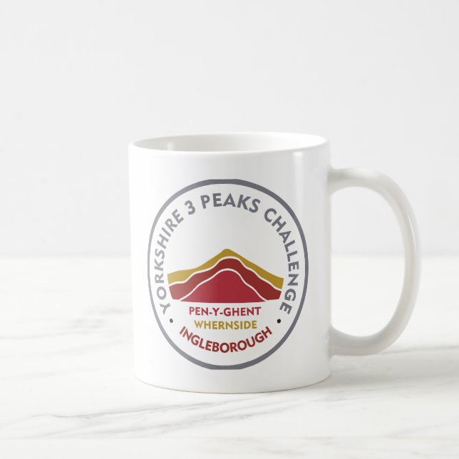 Caneca De Café Yorkshire 3 Peaks Challenge Hiking Route (Direita)