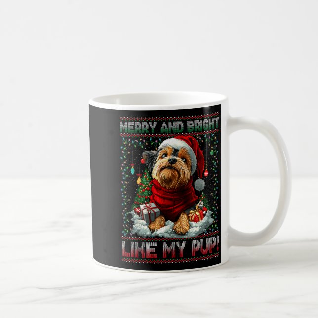 Caneca De Café Yorkshire Terrier Christmas Tree Decorations Dog L (Direita)