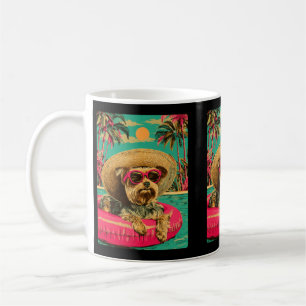 Caneca De Café Yorkshire Terrier Com Óculos De Sol Cachorro Yorki