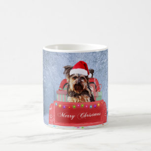 Caneca De Café Yorkshire Terrier Dog Snow no Natal