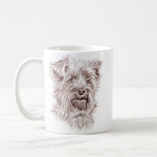 Caneca De Café Yorkshire Terrier Drawing