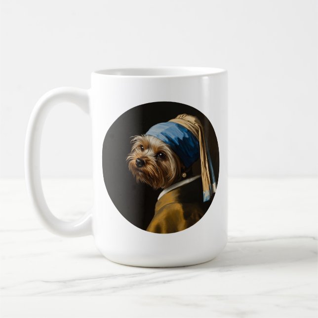 Caneca De Café Yorkshire Terrier Inspirado em Retrato Clássico de (Esquerda)
