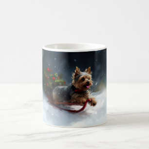 Caneca De Café Yorkshire Terrier Natal inverno