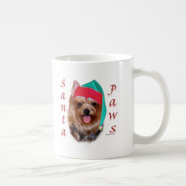 Caneca De Café Yorkshire Terrier Papais noeis Paws (Direita)