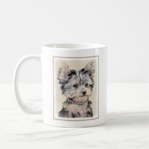 Caneca De Café Yorkshire Terrier Puppy Pintura Original