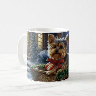 Caneca De Café Yorkshire Terrier Temporada de Natal