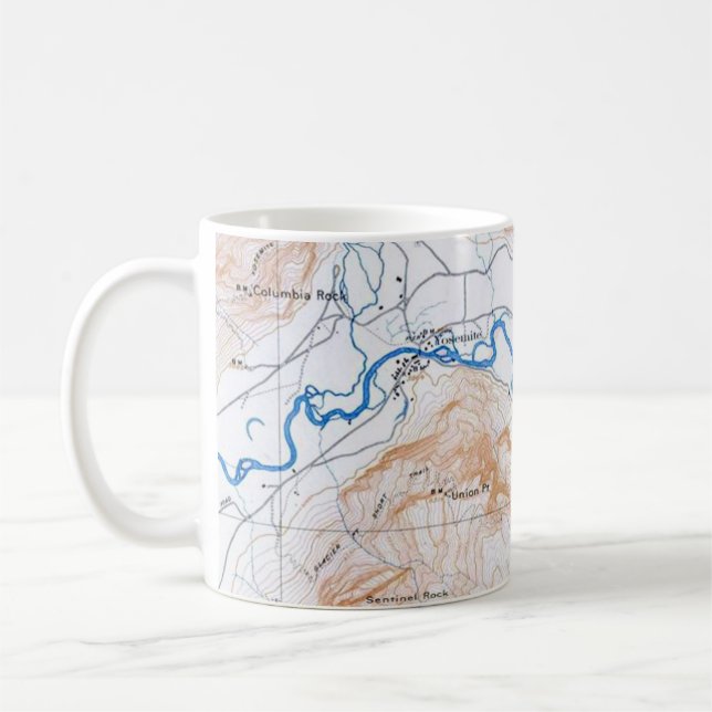 Caneca De Café Yosemite National Park Map Postcard Mug (Esquerda)