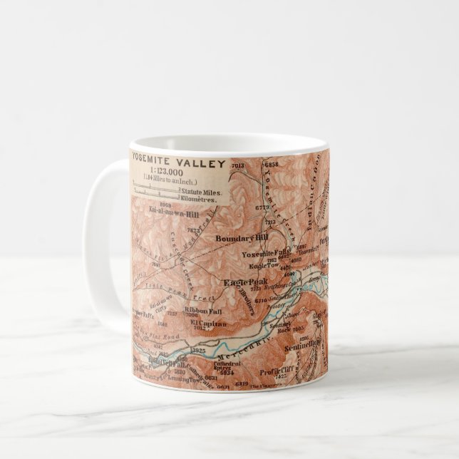 Caneca De Café  Yosemite Valley Map Mug (Frente Esquerda)