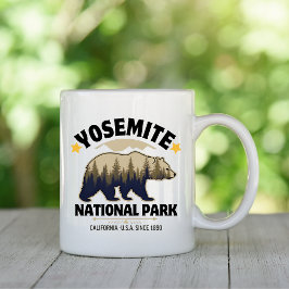 Caneca De Café Yosemite Vintage Bear Forest Souvenir