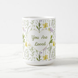 Caneca De Café You Are Loved Floral Heart Mug