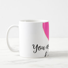 Caneca De Café you are my love pink red heart watercolor kidretro