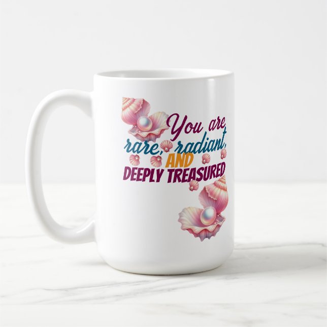 Caneca De Café You Are Rare & Radiant" Inspirational Women's  (Esquerda)