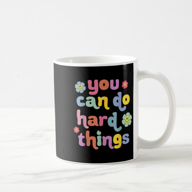 Caneca De Café You Can Do Hard Things Teacher Back To School Moti (Direita)