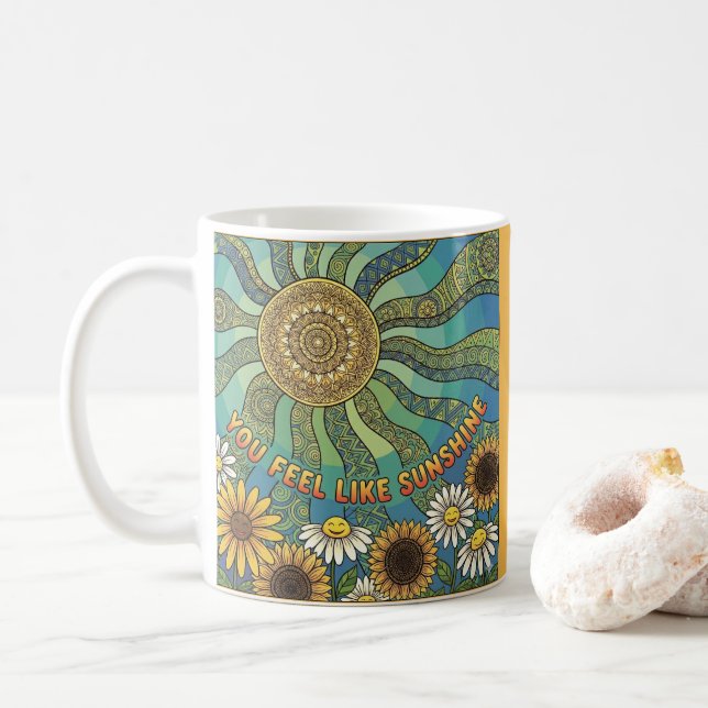 Caneca De Café You Feel Like Sunshine Photo Coffee Mug (Com Donut)