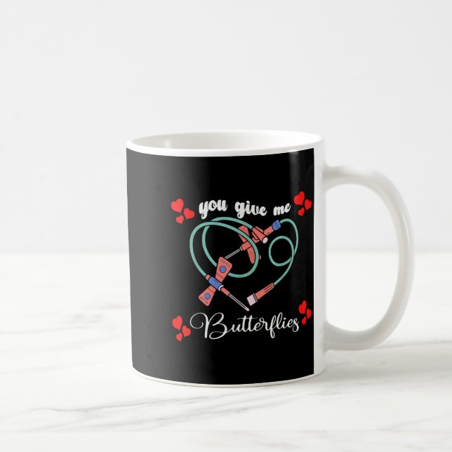 Caneca De Café You Give Me Butterflies Phlebotomist Pbt Valentine (Direita)