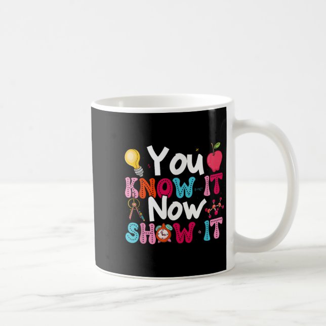 Caneca De Café You Know It Now Show It Testing Day Motivational T (Direita)