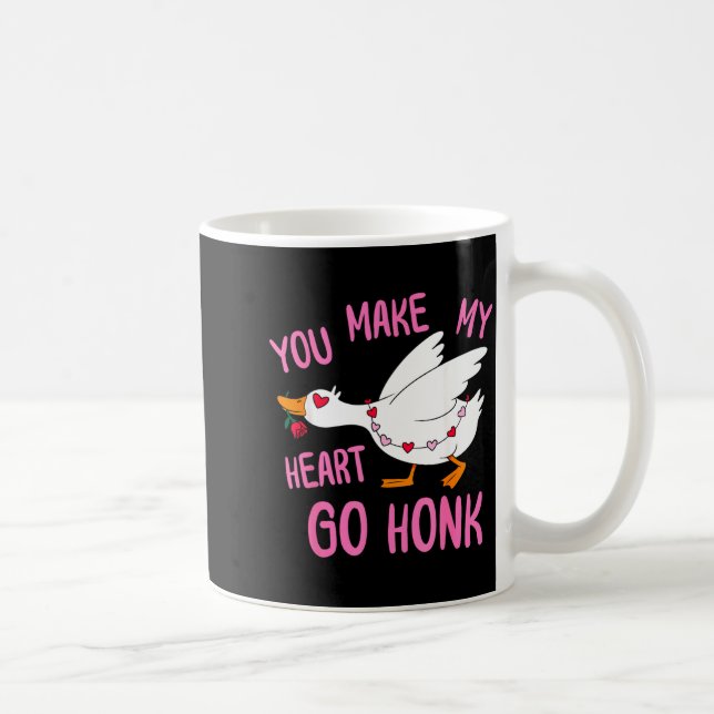 Caneca De Café You Make My Heart Go Honk Funny Goose Valentine Sa (Direita)