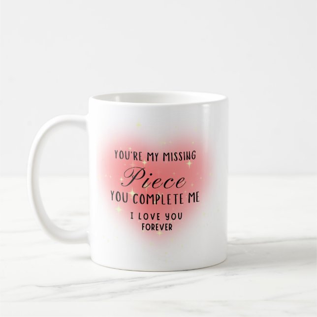 Caneca De Café You’re My Missing Piece Personalize (Esquerda)