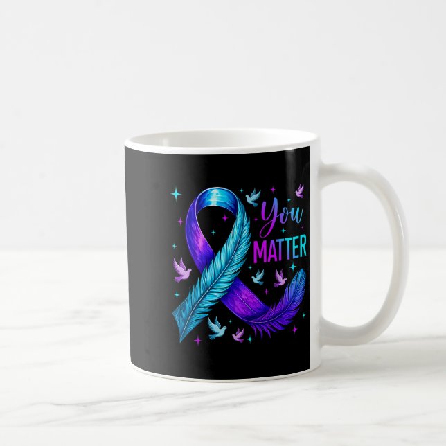 Caneca De Café You Ribbon Bird Suicide Prevention Awareness  (Direita)