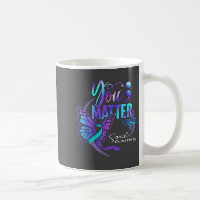 Caneca De Café You Ribbon Butterfly Suicide Awareness Women Men  (Direita)