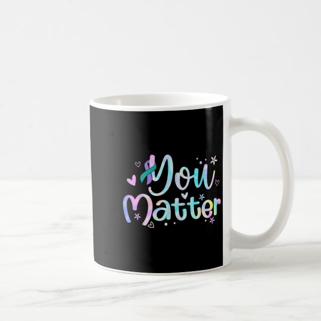 Caneca De Café You Suicide Prevention Awareness Teal Purple Ribbo (Direita)