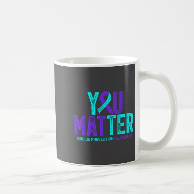 Caneca De Café You - Suicide Prevention Teal Purple Awareness Rib (Direita)