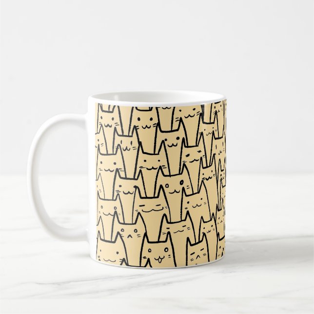 Caneca De Café You’ve Cat to Be Kitten Me Right Meow – Beige (Esquerda)